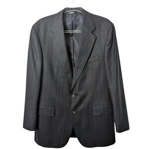 Vintage 80's Polo University Club Ralph Lauren Gray Pinstripe Wool  Blazer